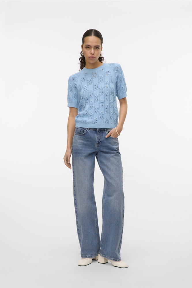 VMPRECIOUS 2/4 O-NECK PULLOVER 10328198 AIRY BLUE